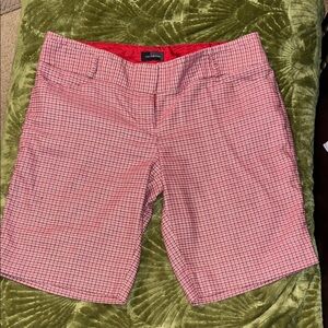 The Limited Pink Micro-Check Bermuda Shorts
